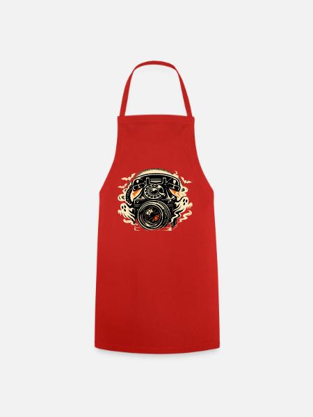 Flammenkamera Retro-Ästhetik - Kochschürze - Rot