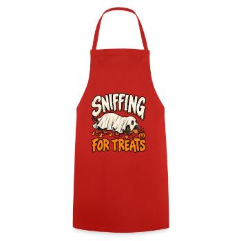 Sniffing for Treats Halloween Pup - Kochschürze - Rot - Vorne - AI Model Male 185 dark (185cm)