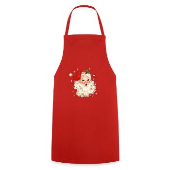 Weihnachtsmann Santa Vintage Weihnachten Motiv - Kochschürze - Rot - Vorne - AI Model Male 185 dark (185cm)
