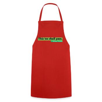 This Too Shall Pass Streetwear Zitat - Kochschürze - Rot - Vorne - AI Model Male 185 dark (185cm)