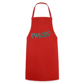 Geburtstagsgeschenk für Philip - Kochschürze - Rot - Vorne - AI Model Male 185 dark (185cm)