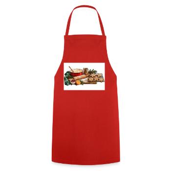 Feiertags-Backstern-Keks-Szene - Kochschürze - Rot - Vorne - AI Model Male 185 dark (185cm)