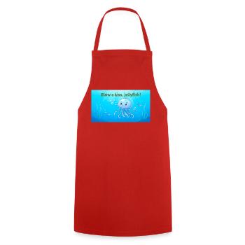 Blas einen Kuss Qualle - Kochschürze - Rot - Vorne - AI Model Male 185 dark (185cm)