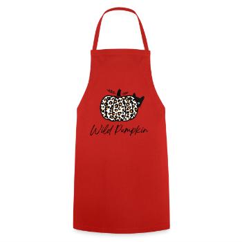 Halloween Katze – Leopard Kürbis, Halloween Shirt - Kochschürze - Rot - Vorne - AI Model Male 185 dark (185cm)
