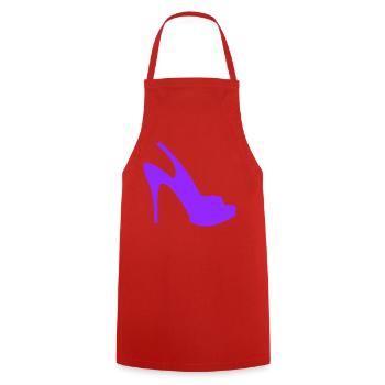 Violette Stiletto Silhouette - Kochschürze - Rot - Vorne - AI Model Male 185 dark (185cm)