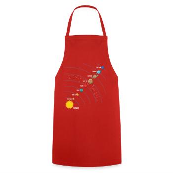Sonnensystem Planeten Weltraum Astronomie Motiv - Kochschürze - Rot - Vorne - AI Model Male 185 dark (185cm)