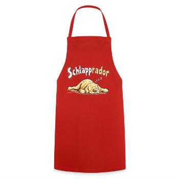 Schlapprador Labrador Schlafmütze Hund Humor - Kochschürze - Rot - Vorne - AI Model Male 185 dark (185cm)