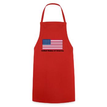 USA Fahne - Kochschürze - Rot - Vorne - AI Model Male 185 dark (185cm)
