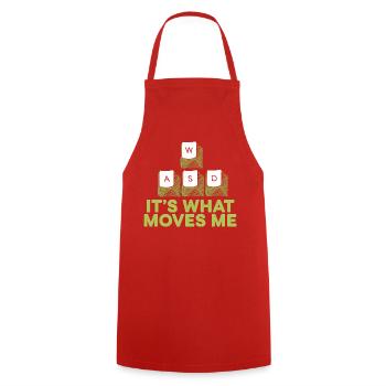 WASD Motivationsspruch - Kochschürze - Rot - Vorne - AI Model Male 185 dark (185cm)