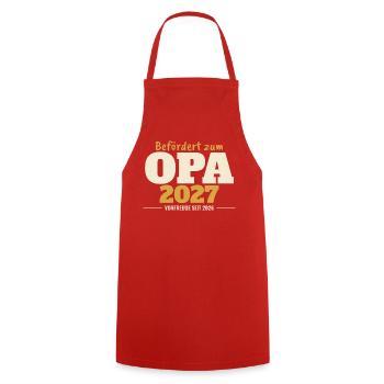Befördert zum Opa 2027 – für dunkle Shirts - Kochschürze - Rot - Vorne - AI Model Male 185 dark (185cm)
