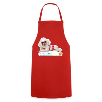 NOAI Hotdog - Kochschürze - Rot - Vorne - AI Model Male 185 dark (185cm)
