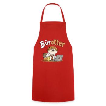 Bürotter Otter Büro Humor Kaffee Arbeit Montag - Kochschürze - Rot - Vorne - AI Model Male 185 dark (185cm)