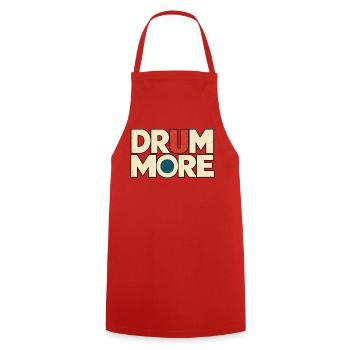 DRUM MORE - Kochschürze - Rot - Vorne - AI Model Male 185 dark (185cm)
