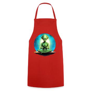 Aliens Yoga / Yogi Alien - Kochschürze - Rot - Vorne - AI Model Male 185 dark (185cm)