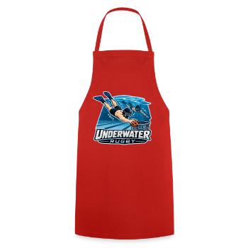 Unterwasser Rugby Cartoonlogo - Kochschürze - Rot - Vorne - AI Model Male 185 dark (185cm)