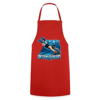 Unterwasser Rugby Action-Illustration - Kochschürze - Rot - Vorne - AI Model Male 185 dark (185cm)