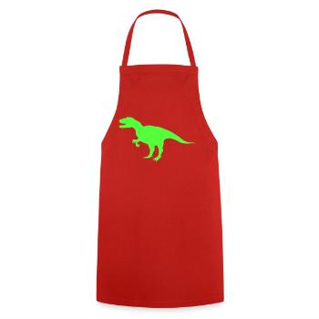 Neon-T-Rex Silhouette - Kochschürze - Rot - Vorne - AI Model Male 185 dark (185cm)
