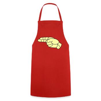 hand_pistole02 - Kochschürze - Rot - Vorne - AI Model Male 185 dark (185cm)
