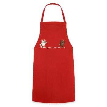 Ciao Kakao Milch Schokolade Wortspiel Humor - Kochschürze - Rot - Vorne - AI Model Male 185 dark (185cm)