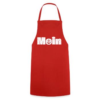 Moin mit Anker Design - Kochschürze - Rot - Vorne - AI Model Male 185 dark (185cm)
