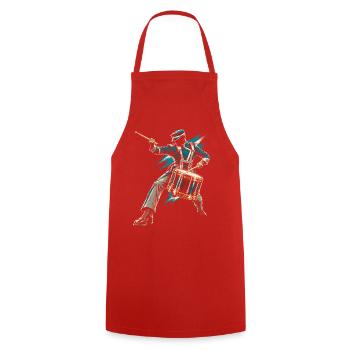 Drum Corps Spielmannszug - Kochschürze - Rot - Vorne - AI Model Male 185 dark (185cm)