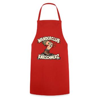 Wanderclub Knieschmerz Wandern Wanderer - Kochschürze - Rot - Vorne - AI Model Male 185 dark (185cm)