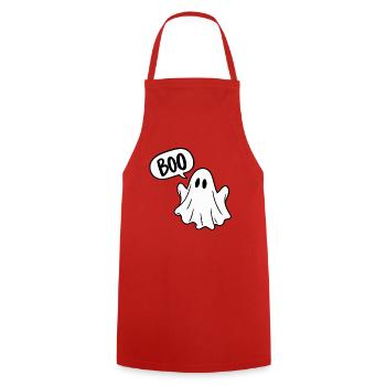 BOO – Süßer Halloween Geist - Kochschürze - Rot - Vorne - AI Model Male 185 dark (185cm)