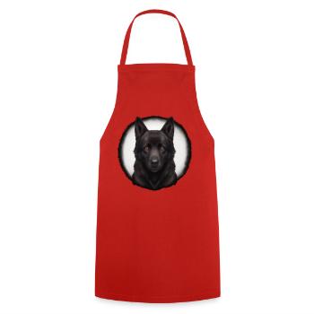schwarz brauner schäferhund - Kochschürze - Rot - Vorne - AI Model Male 185 dark (185cm)