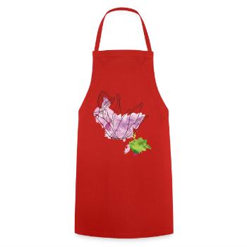 Blüte mit Insekt - Kochschürze - Rot - Vorne - AI Model Male 185 dark (185cm)