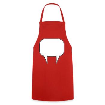 Sprechblase doppelt - Kochschürze - Rot - Vorne - AI Model Male 185 dark (185cm)
