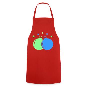 Neon-Weihnachtskugeln Duo - Kochschürze - Rot - Vorne - AI Model Male 185 dark (185cm)