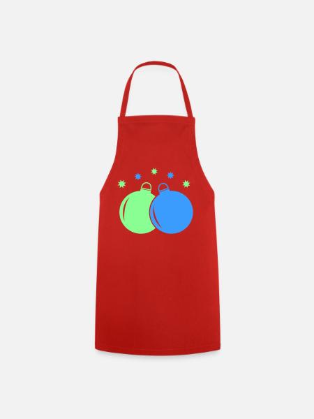 Neon-Weihnachtskugeln Duo - Kochschürze - Rot