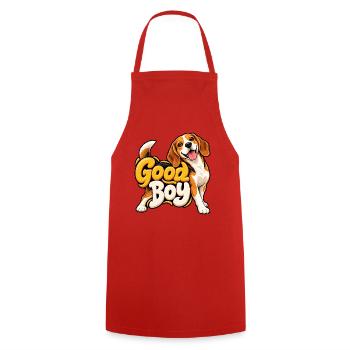 Beagle - Kochschürze - Rot - Vorne - AI Model Male 185 dark (185cm)