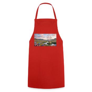 Floral Sky Balloon Traumlandschaft - Kochschürze - Rot - Vorne - AI Model Male 185 dark (185cm)