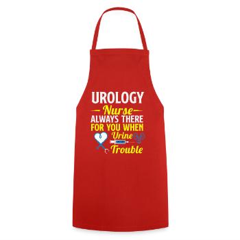 Für Krankenschwestern In Der Urologie-Pflegerin - Kochschürze - Rot - Vorne - AI Model Male 185 dark (185cm)