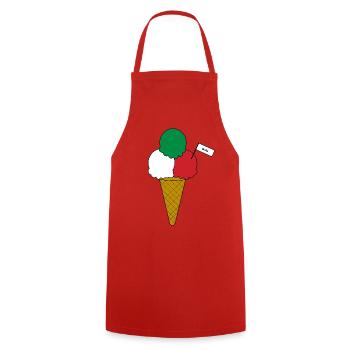Italy Flag Eiscreme cream - Kochschürze - Rot - Vorne - AI Model Male 185 dark (185cm)