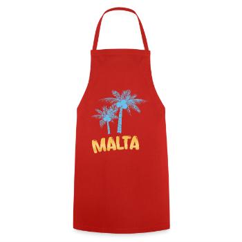 Geschenk für Malta - Kochschürze - Rot - Vorne - AI Model Male 185 dark (185cm)