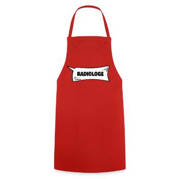 Radiologe - Kochschürze - Rot - Vorne - AI Model Male 185 dark (185cm)