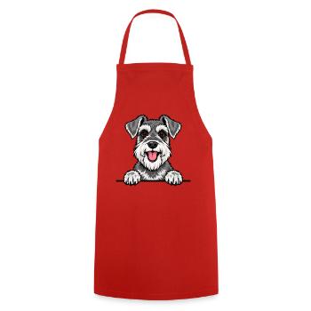Zwergschnauzer - Kochschürze - Rot - Vorne - AI Model Male 185 dark (185cm)