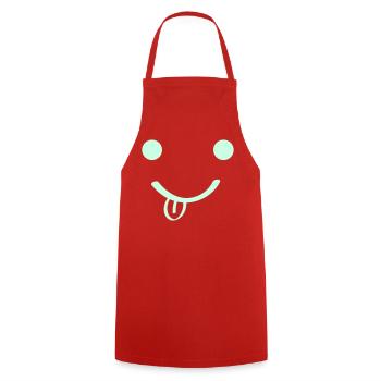 Smileface - Kochschürze - Rot - Vorne - AI Model Male 185 dark (185cm)