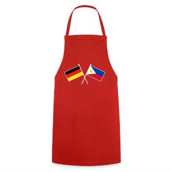 Germany x Philippines Crossed Friendship Flags - Kochschürze - Rot - Vorne - AI Model Male 185 dark (185cm)