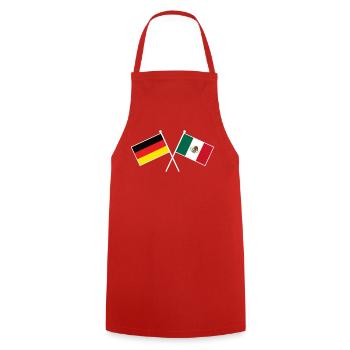 Germany x Mexico Crossed Friendship Flags - Kochschürze - Rot - Vorne - AI Model Male 185 dark (185cm)
