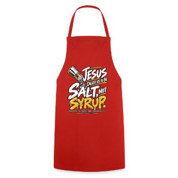 Salz nicht Honig Jesus Bibel Spruch - Kochschürze - Rot - Vorne - AI Model Male 185 dark (185cm)