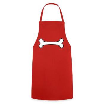 Hundeknochen Design - Kochschürze - Rot - Vorne - AI Model Male 185 dark (185cm)