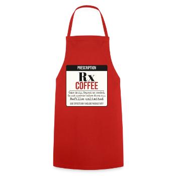 Rezept: Kaffee – Täglich einnehmen - Kochschürze - Rot - Vorne - AI Model Male 185 dark (185cm)