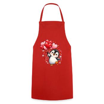 Pinguin Valentinstag Liebe Herzen Geschenk Süß - Kochschürze - Rot - Vorne - AI Model Male 185 dark (185cm)