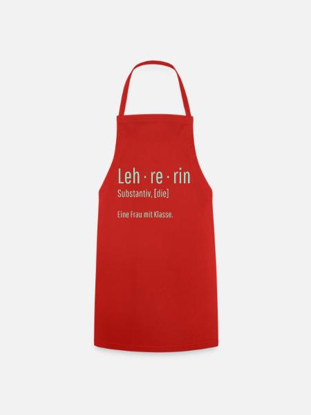 Lehrerin Substantiv Definition Schule Geschenk - Kochschürze - Rot
