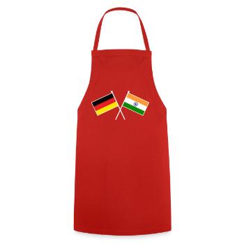 Germany x India Crossed Friendship Flags - Kochschürze - Rot - Vorne - AI Model Male 185 dark (185cm)