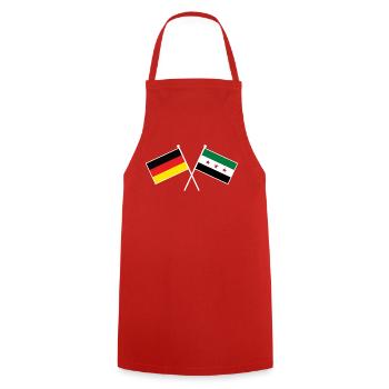 Germany x Syria Friendship Flags - Kochschürze - Rot - Vorne - AI Model Male 185 dark (185cm)