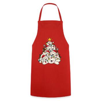 Eisbär Weihnachtsbaum lustige Tier Weihnachten - Kochschürze - Rot - Vorne - AI Model Male 185 dark (185cm)
